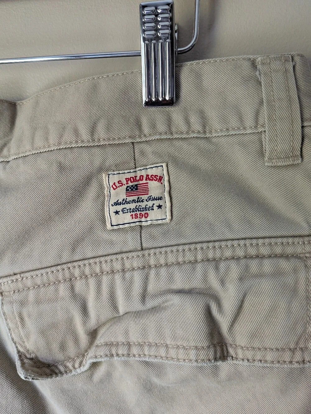 U.S. Polo Assn. Men's Vintage Tan Cargo Shorts with Patch Pocket